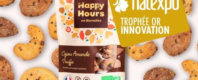 Trophée Or Innovation Natexpo 2026 Cajou Amande Truffe Happy Hours en Biovallée