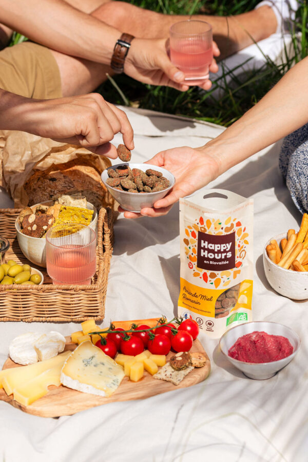 encas-apero-fruits-secs-amande-miel-romarin-happy-hours-en-biovallee Apéritif avec amandes et fruits secs au miel et romarin